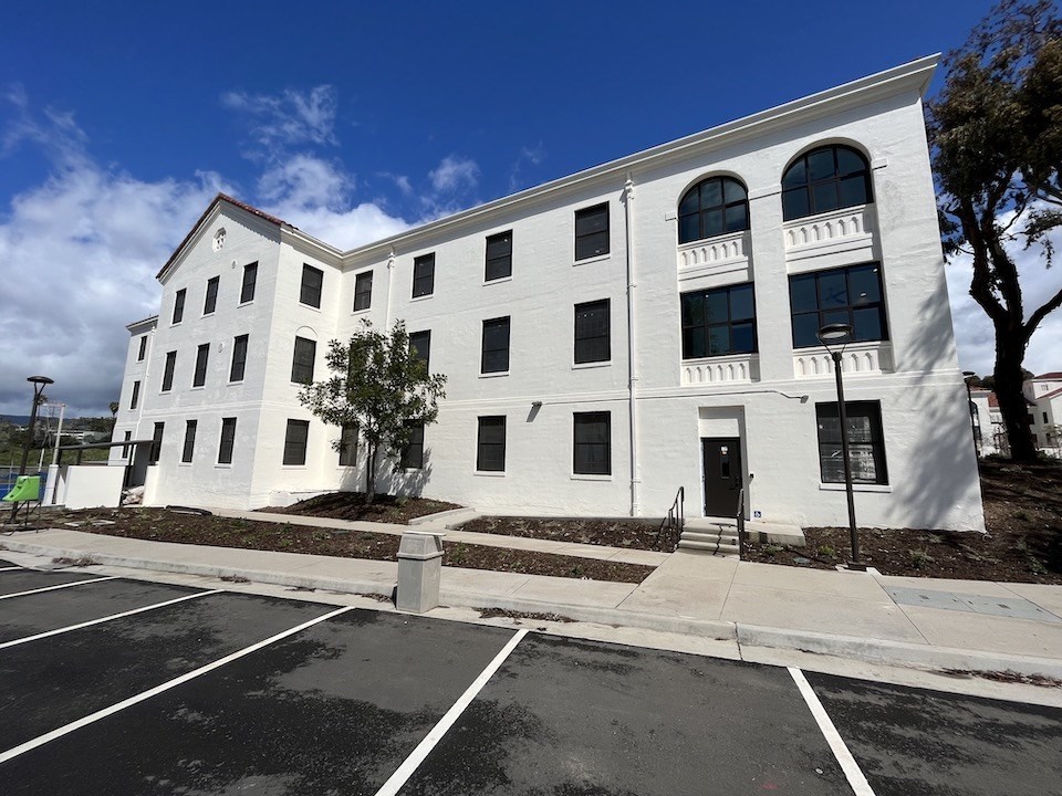 South view of rehabilitated Building 205